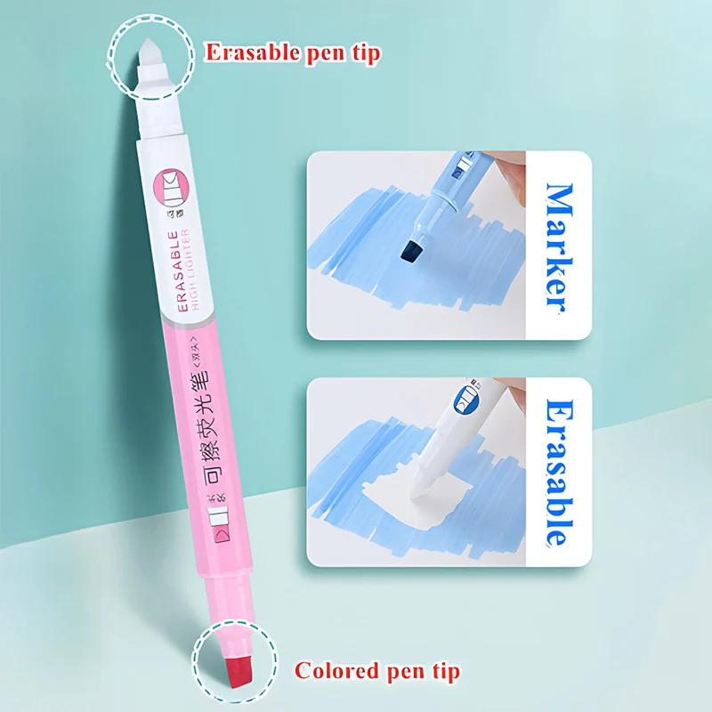 6 Colors Erasable Highlighters - Pastel Highlighter Set Double Ended review and price