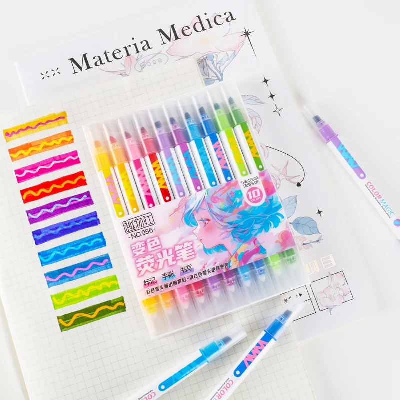10pcs Double-ended Magic Color - Pastel Highlighter Set Double Ended review and price