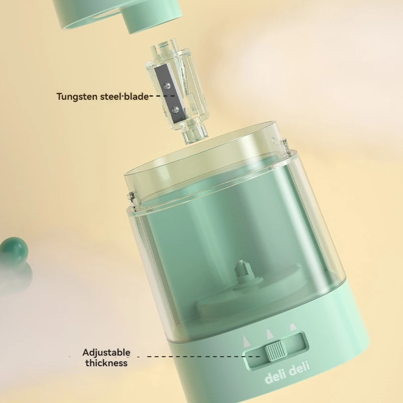 Deli VA3 Green USB battery dua - Electric Pencil Sharpener Usb review and price