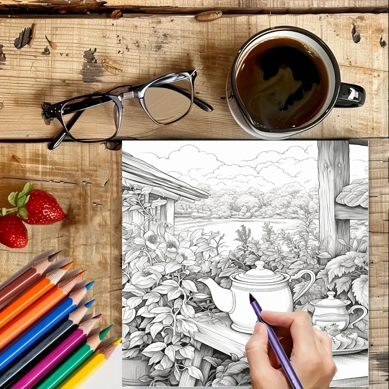 Tea In The Gardens Coloring Bo - School Supplies review and price